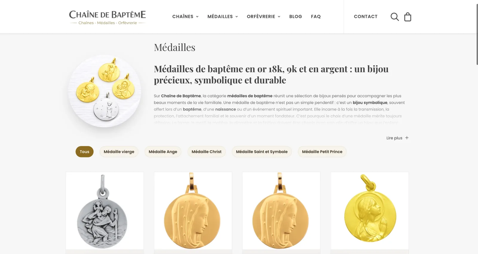 Chaîne de Baptême online store