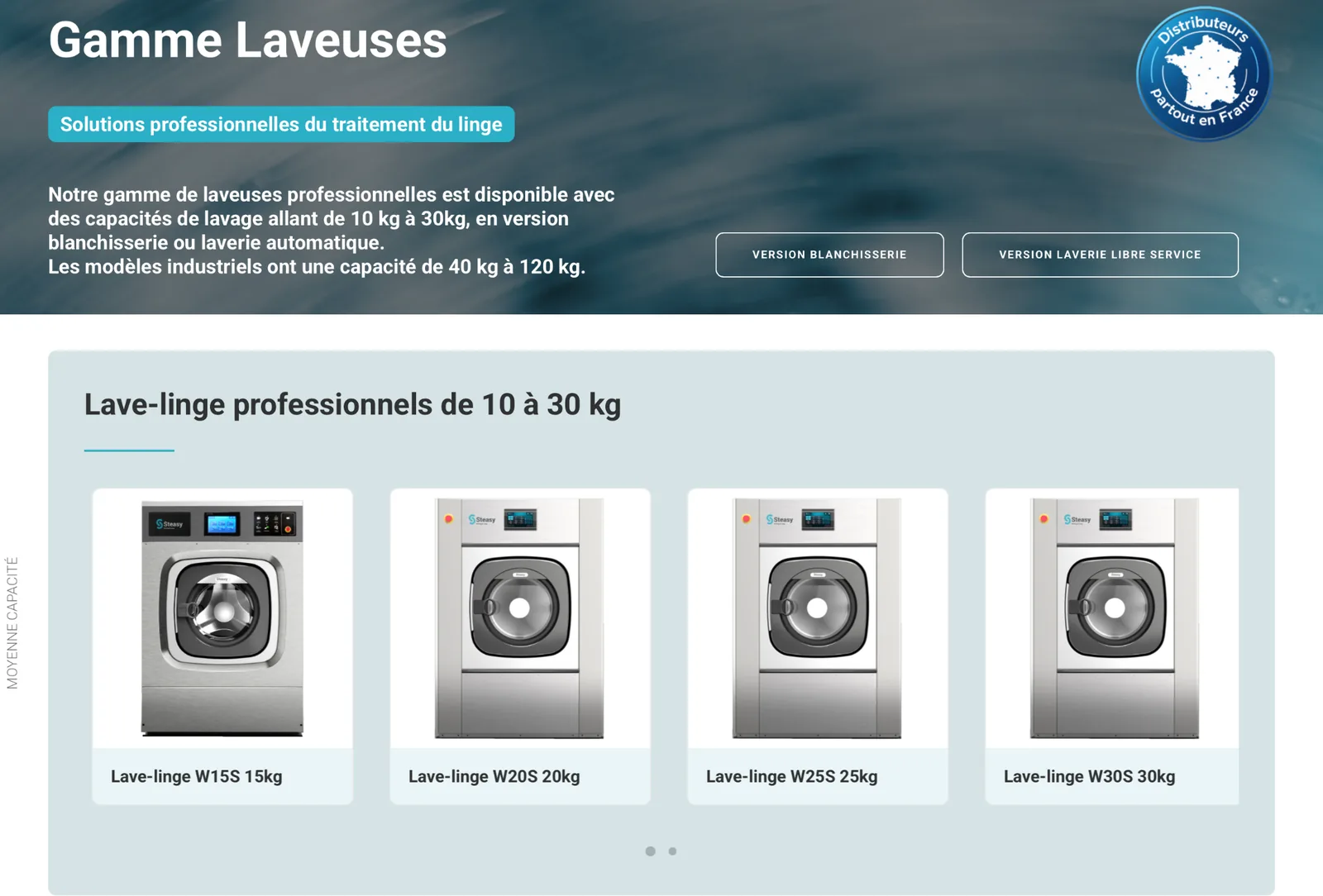 Steasy professional washing equipment range