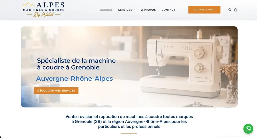 Alpes Machines à Coudre e-commerce website — WooCommerce project