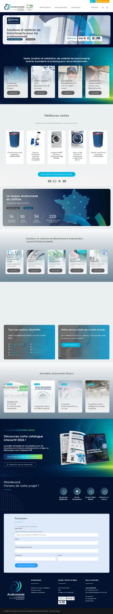 Page d’accueil du réseau Andromède France