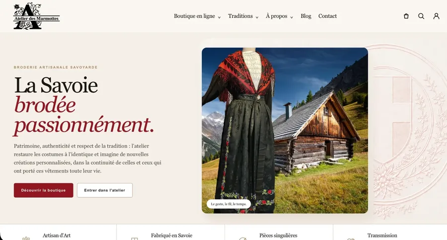 Atelier des Marmottes e-commerce website — branding and digital project