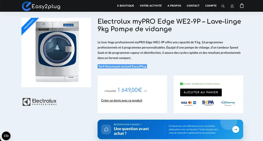 Easy2plug product page — WooCommerce e-commerce optimization