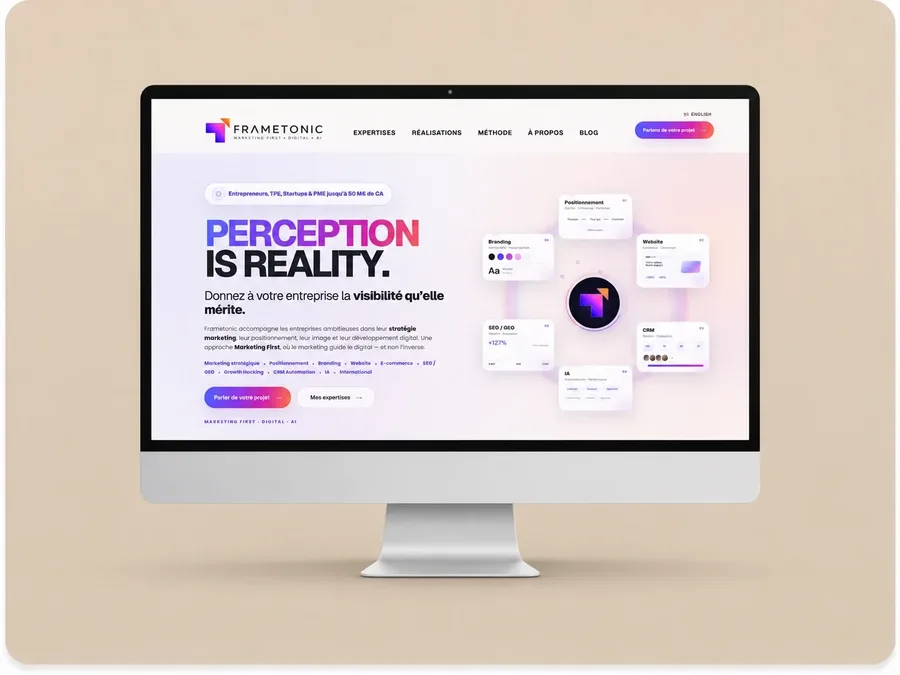 Frametonic website — marketing, digital and AI consultant in Paris