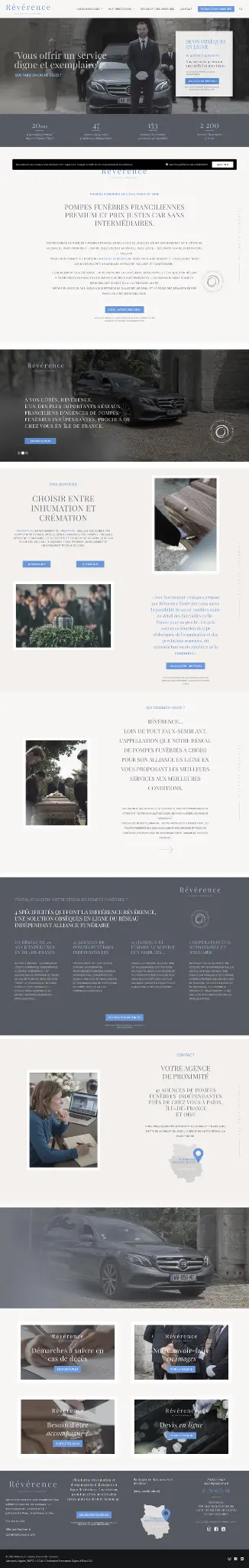 Page d’accueil de Révérence Funéraire