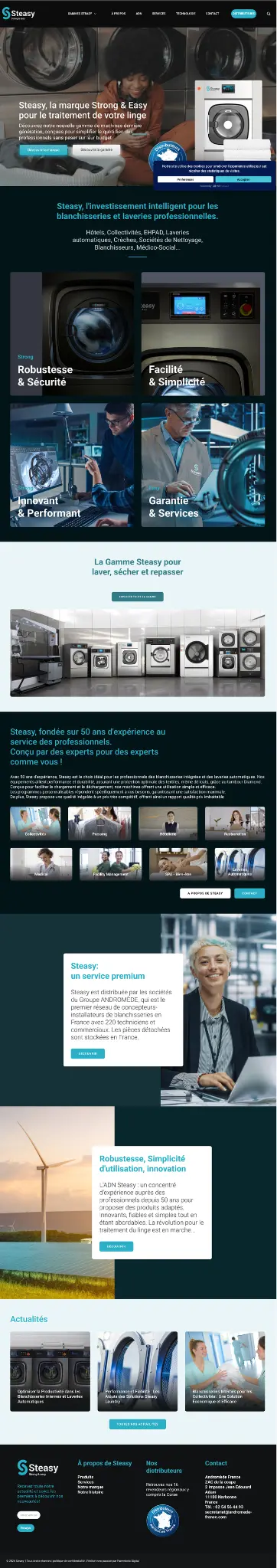 Page d’accueil de Steasy Laundry