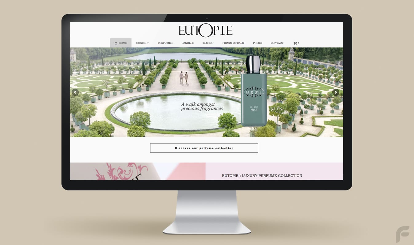 Frametonic Digital Agency - Web design for perfume industry companies - Paris - Raleigh - Eutopie Parfums International