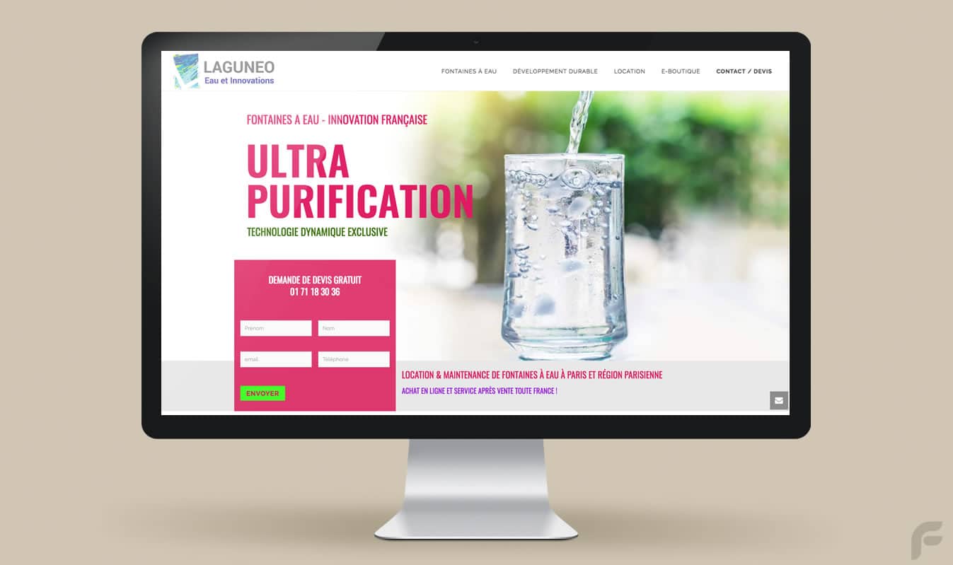 Frametonic Digital - Web Design - Création de sites internet pour les entreprises de fontaines à eau pour entreprises - Laguneo