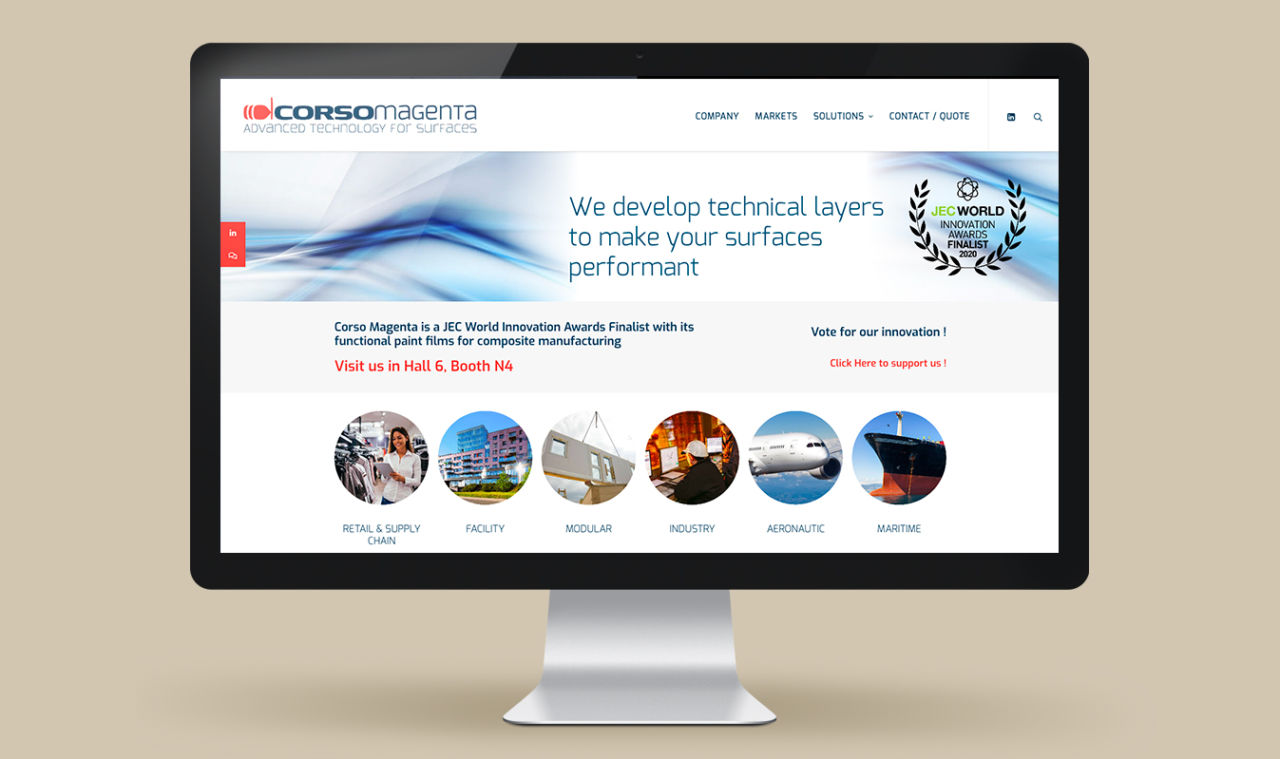 Frametonic Digital Agency - Web design for industrial companies - Paris - Raleigh - corso magenta